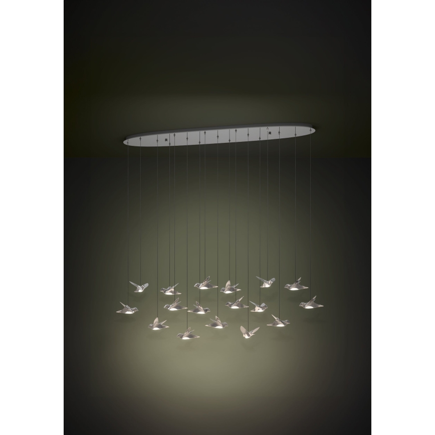 Eglo - LED Dimmable chandelier on a string 17xLED/3W/230V 3000K shiny chrome