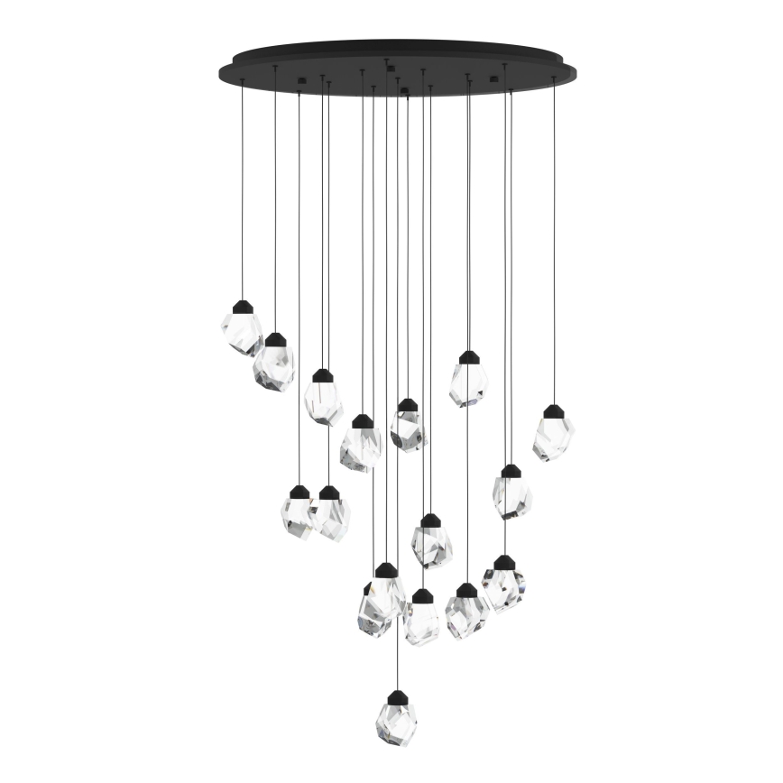 Eglo - LED Dimmable chandelier on a string 17xLED/3W/230V 3000K black/clear