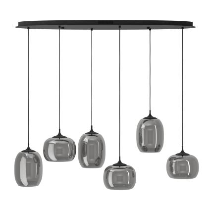 Eglo - LED Dimmable chandelier on a string 6xLED/3,7W/230V 2700-6500K smoky + remote control