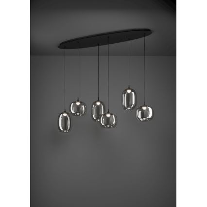Eglo - LED Dimmable chandelier on a string 6xLED/3,7W/230V 2700-6500K smoky + remote control
