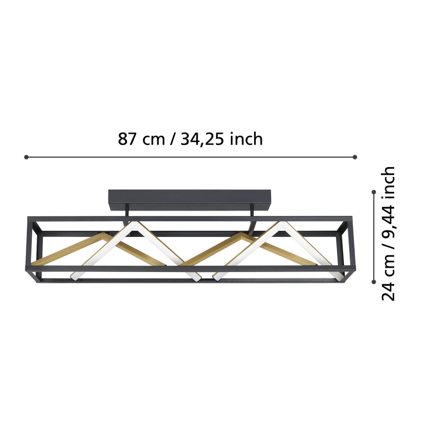 Eglo - LED Dimmable surface-mounted chandelier LED/45W/230V 2700-6500K black/gold + remote control