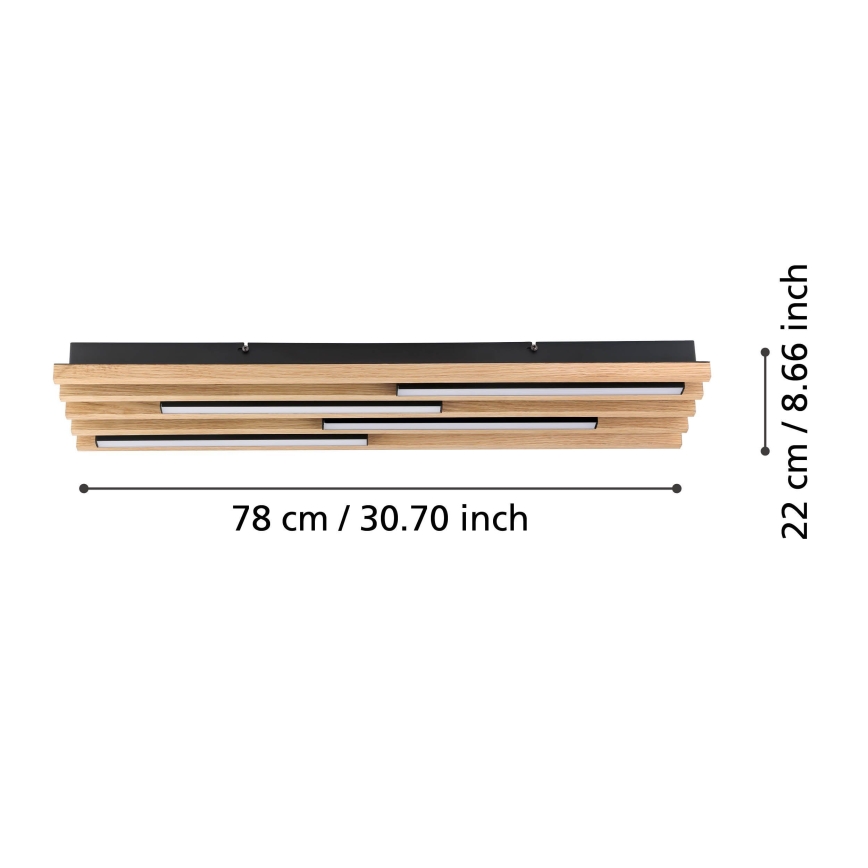 Eglo - LED Dimmable ceiling light 4xLED/9W/230V 3000K 22x78 cm brown
