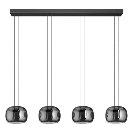 Eglo - LED Dimmable Cable Pendant Light 4xLED/5.8W/230V Black/Smoked