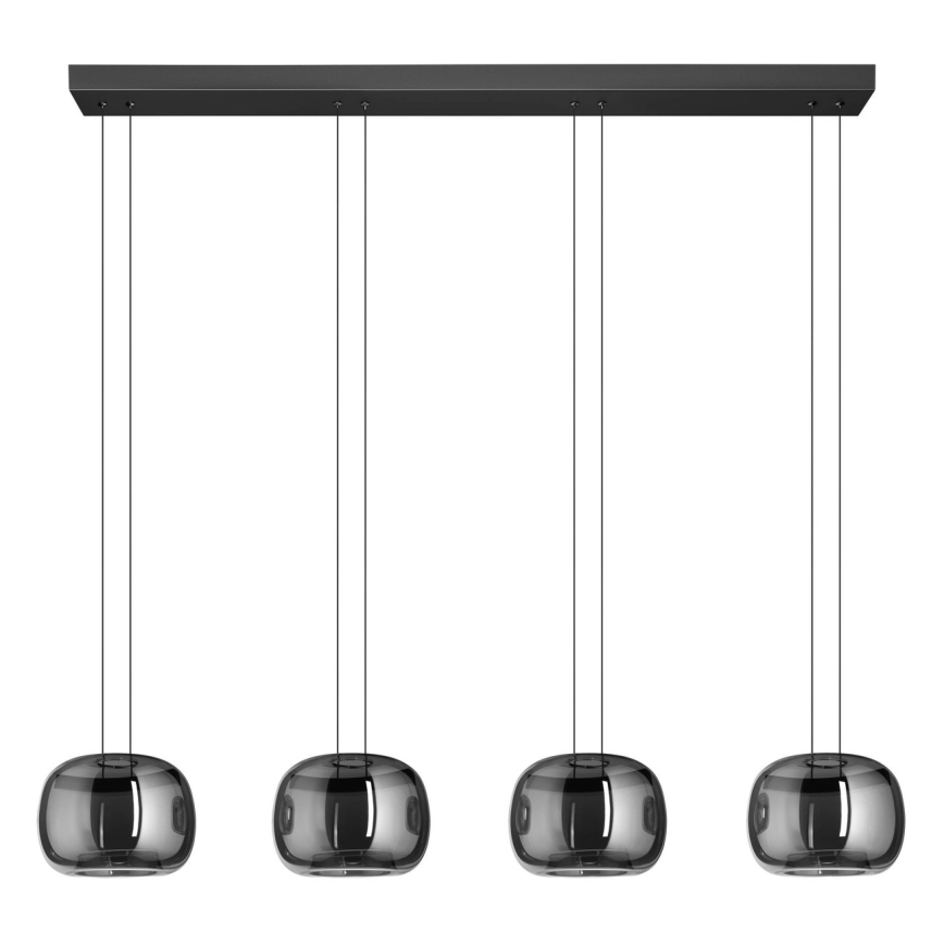 Eglo - LED Dimmable Cable Pendant Light 4xLED/5.8W/230V Black/Smoked