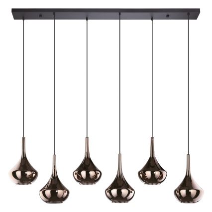 Eglo - Cable pendant 6xE27/28W/230V copper finish