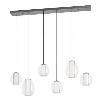 Eglo - Dimmable LED cable pendant chandelier 2xLED/7W/230V + 4xLED/5.5W + 6xLED/1.6W 2200-6500K black chrome