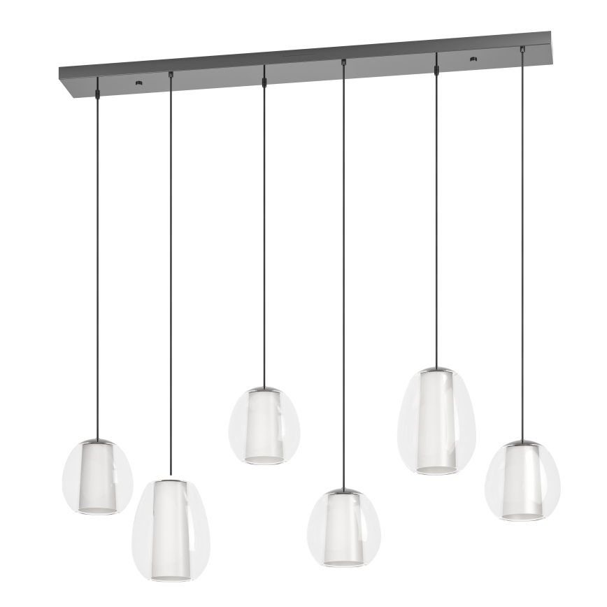 Eglo - Dimmable LED cable pendant chandelier 2xLED/7W/230V + 4xLED/5.5W + 6xLED/1.6W 2200-6500K black chrome