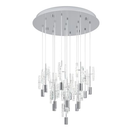 Eglo - Cable-suspended LED pendant 15xLED/2,6W/230V 2200/3000/4000K polished chrome