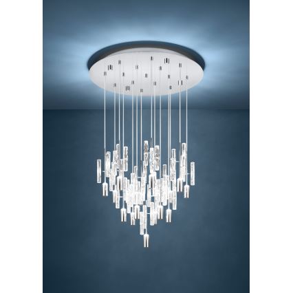 Eglo - Cable-suspended LED pendant 15xLED/2,6W/230V 2200/3000/4000K polished chrome
