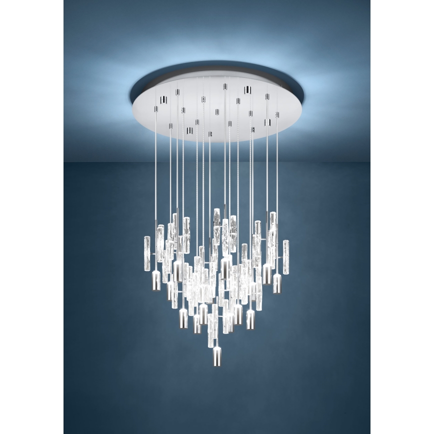 Eglo - Cable-suspended LED pendant 15xLED/2,6W/230V 2200/3000/4000K polished chrome