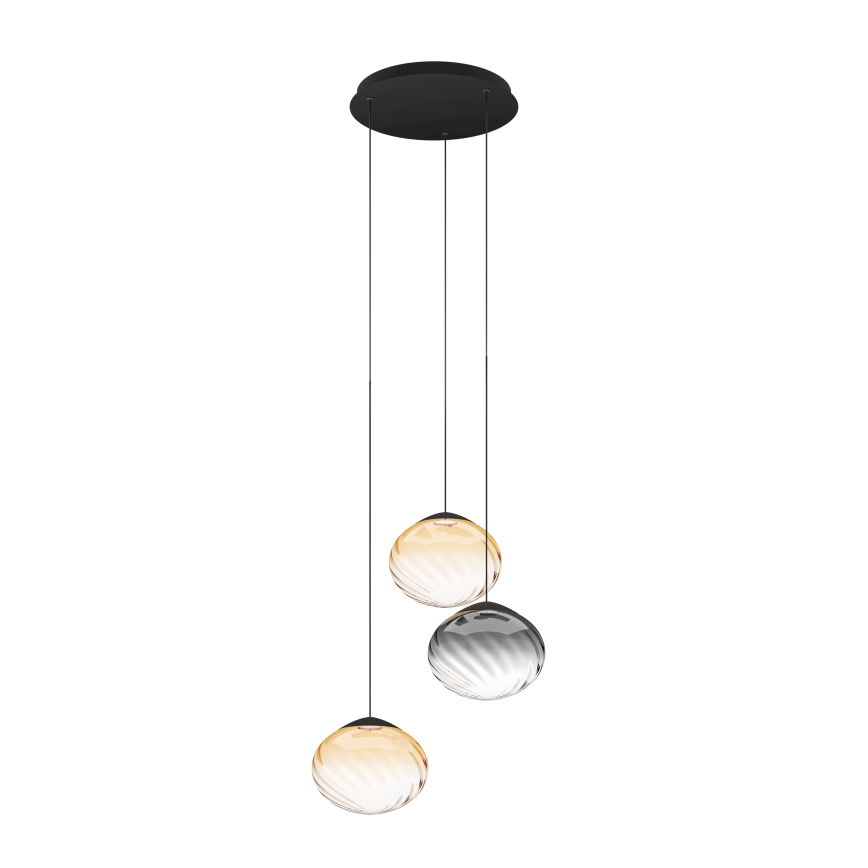 Eglo - LED Dimmable cable pendant light 3xLED/5,8W/230V 2200-6500K black/beige/smoked + remote control