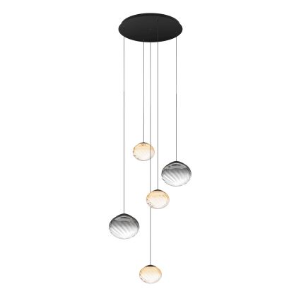 Eglo - LED dimmable cable-suspended pendant light 5xLED/5.8W/230V 2200-6500K black/beige/smoke + remote control