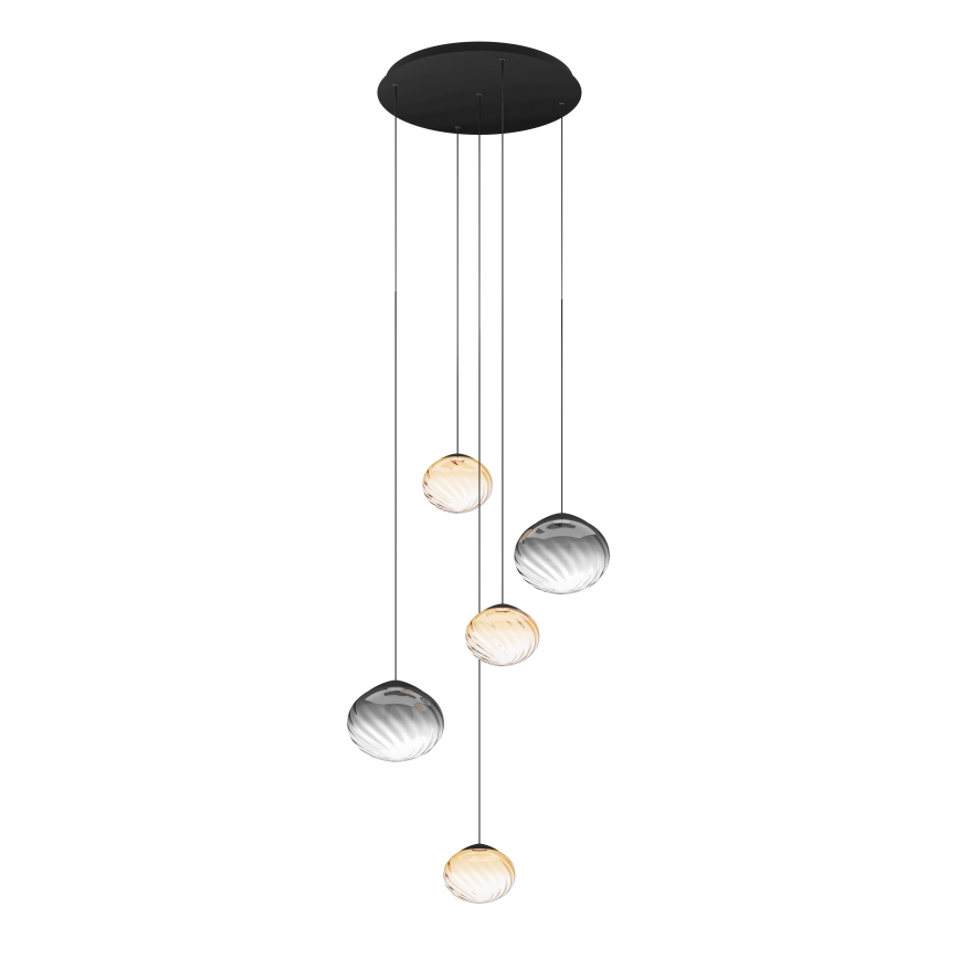Eglo - LED dimmable cable-suspended pendant light 5xLED/5.8W/230V 2200-6500K black/beige/smoke + remote control