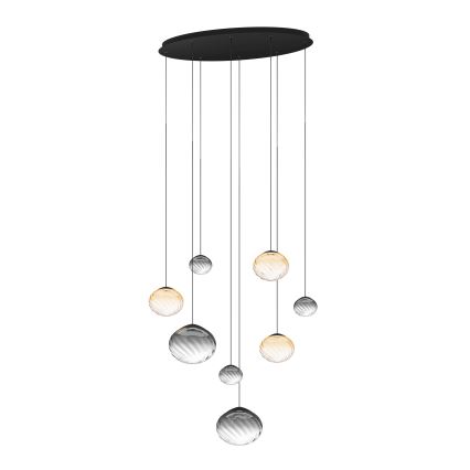 Eglo - Dimmable LED cable-hung pendant light 8xLED/5,8W/230V 2200-6500K black/beige/smoked + remote control