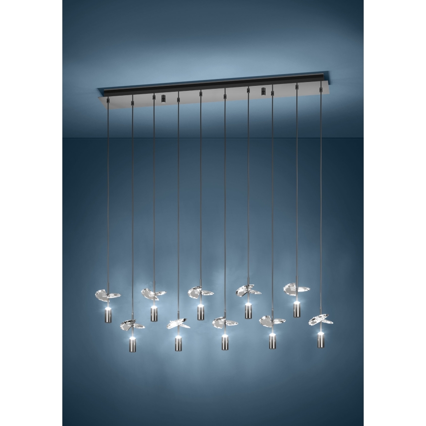 Eglo - LED Cable Pendant 10x LED / 2.6 W / 230 V / 2200/3000/4000 K / Polished Chrome