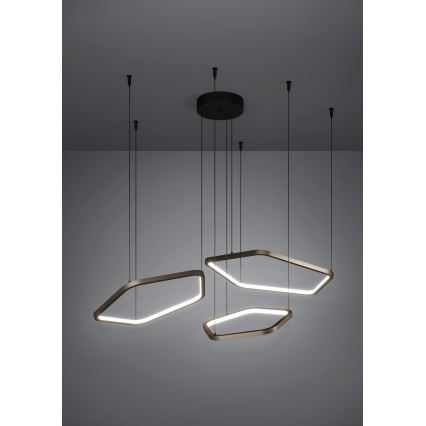 Eglo - Dimmable LED Cable-Hung Pendant LED/50W/230V 2200-6500K Brass + Remote Control