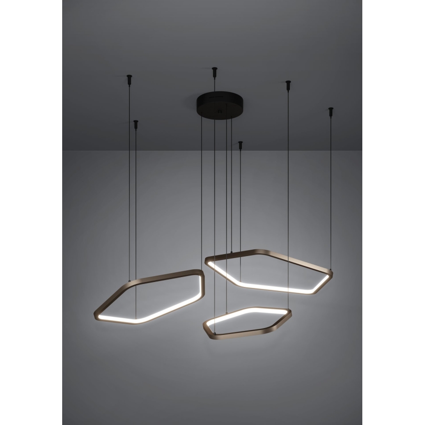 Eglo - Dimmable LED Cable-Hung Pendant LED/50W/230V 2200-6500K Brass + Remote Control