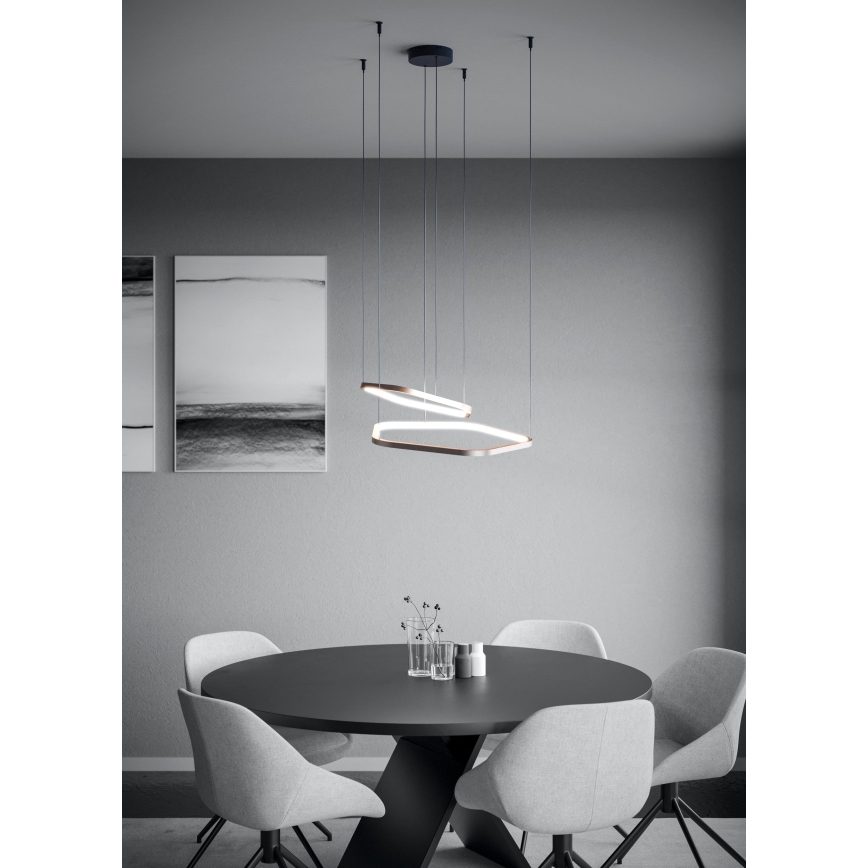 Eglo - Dimmable LED cable pendant LED/30W/230V Brass + Remote Control