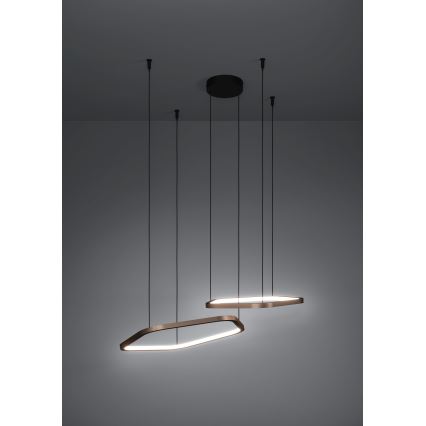 Eglo - Dimmable LED Cable Pendant Light LED/30W/230V 2200-6500K Brass + Remote Control