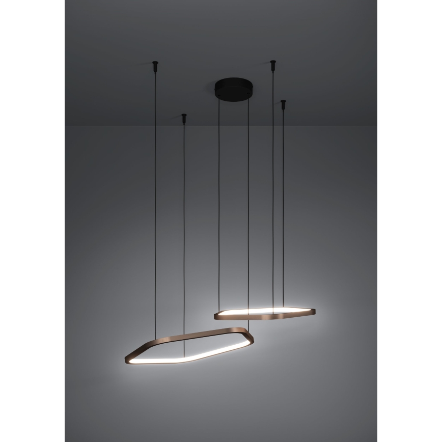 Eglo - Dimmable LED Cable Pendant Light LED/30W/230V 2200-6500K Brass + Remote Control