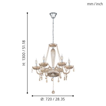 Eglo - Chandelier 6xE14/40W/230V