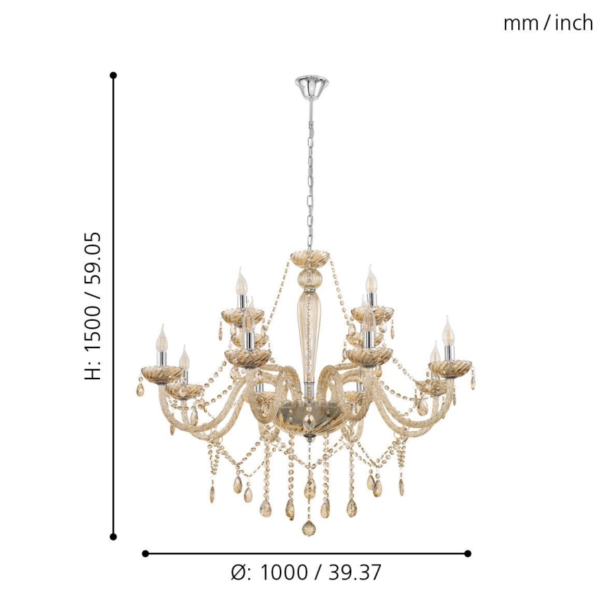 Eglo 39094 - Chandelier BASILANO 12xE14/40W/230V