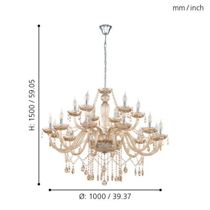 Eglo - Chandelier 18xE14/40W/230V
