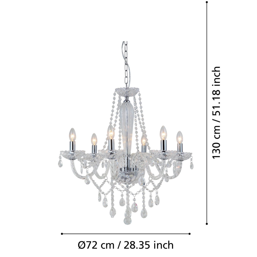 Eglo 39099 - Chandelier BASILANO 1 6xE14/40W/230V