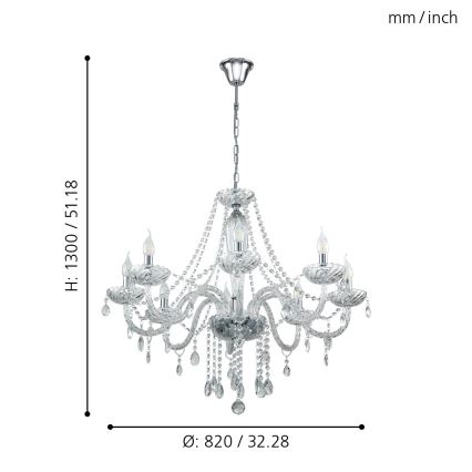Eglo - Chandelier 8xE14/40W/230V