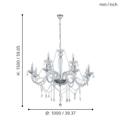 Eglo - Chandelier 12xE14/40W/230V