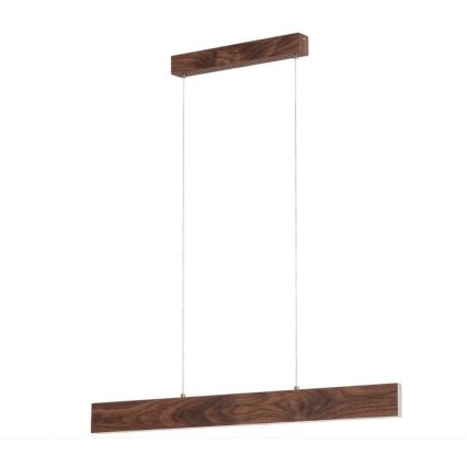 Eglo - Dimmable LED pendant light on cable LED/21W/230V + LED/8,4W walnut
