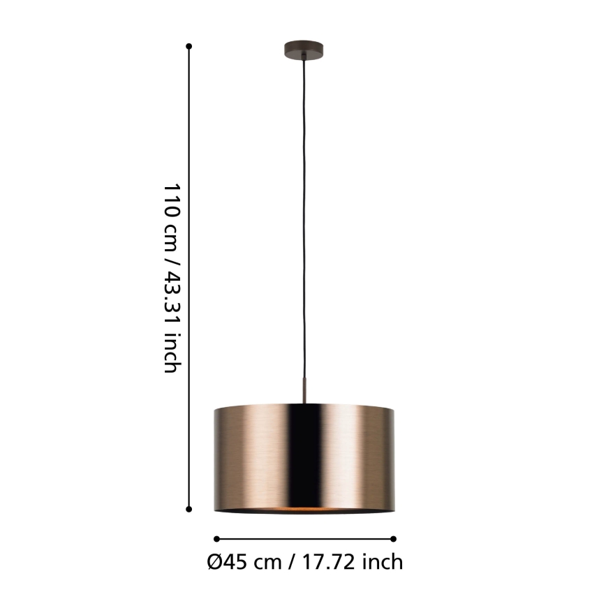Eglo - Chandelier on a string 1xE27/60W/230V copper