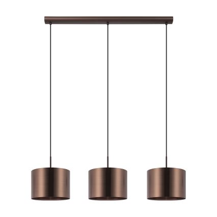 Eglo - Chandelier on a string 3xE27/60W/230V copper