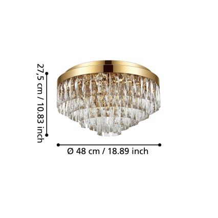Eglo - Ceiling light 8xE14/40W/230V golden