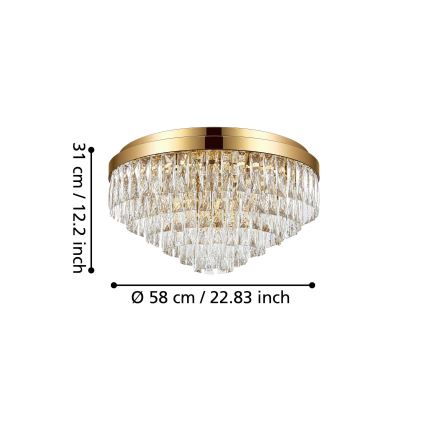 Eglo - Ceiling light 11xE14/40W/230V golden