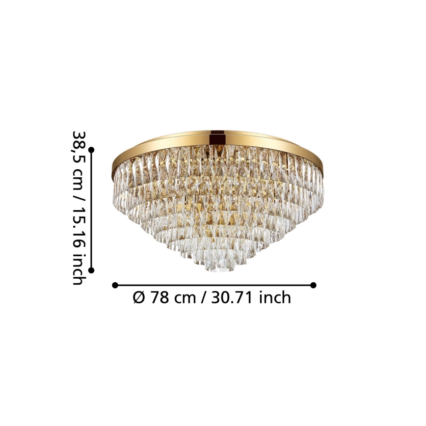 Eglo - Ceiling light 16xE14/40W/230V golden