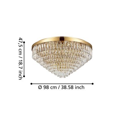 Eglo - Ceiling light 25xE14/40W/230V golden