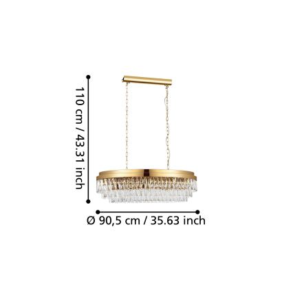 Eglo - Chandelier on a chain 10xE14/40W/230V golden