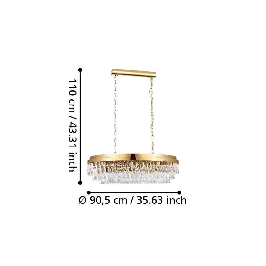 Eglo - Chandelier on a chain 10xE14/40W/230V golden