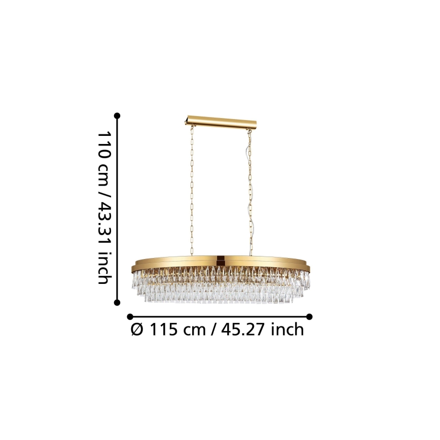 Eglo - Chandelier on a chain 13xE14/40W/230V golden