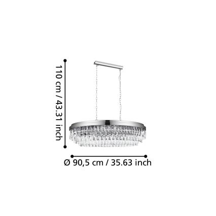 Eglo - Chandelier on a chain 10xE14/40W/230V shiny chrome