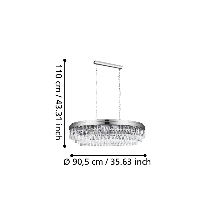 Eglo - Chandelier on a chain 10xE14/40W/230V shiny chrome