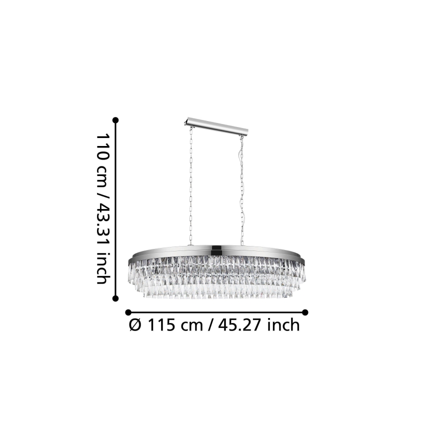 Eglo - Chandelier on a chain 13xE14/40W/230V shiny chrome