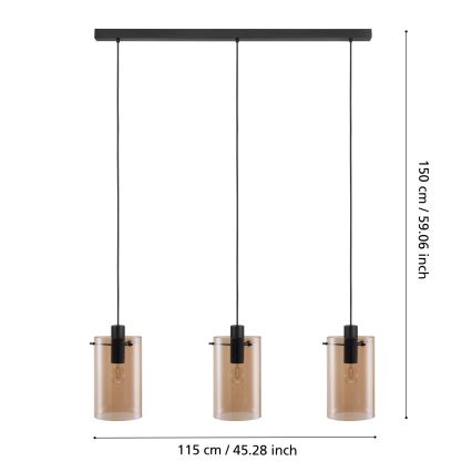 Eglo - Chandelier on a string 3xE27/40W/230V