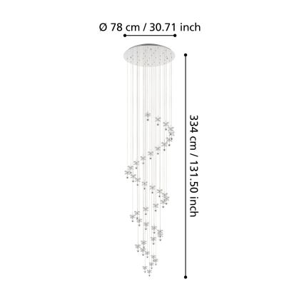 Eglo - LED Dimmable chandelier on a string 40xLED/1,8W/230V