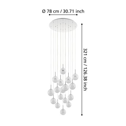 Eglo - LED Dimmable chandelier on a string 17xLED/5W/230V