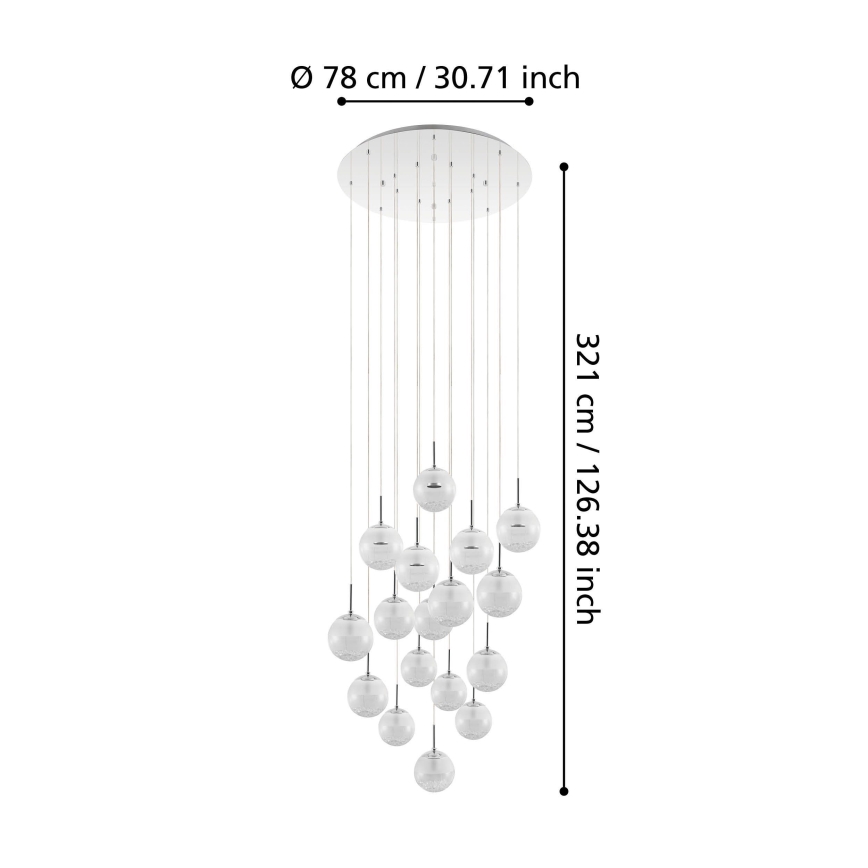 Eglo - LED Dimmable chandelier on a string 17xLED/5W/230V