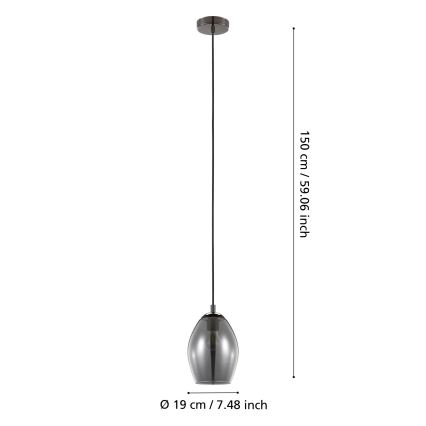 Eglo - Chandelier on a string 1xE27/60W/230V smoky