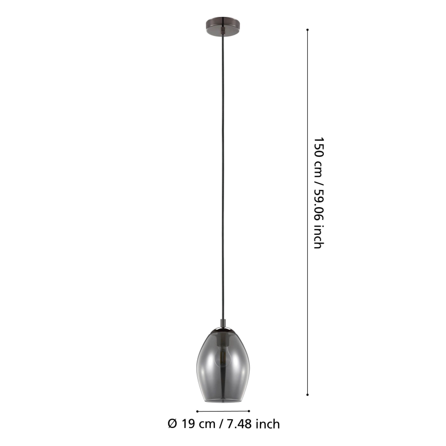Eglo - Chandelier on a string 1xE27/60W/230V smoky