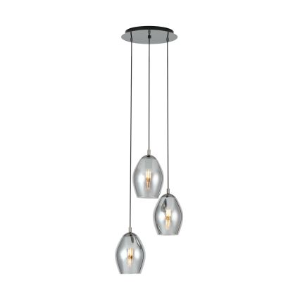 Eglo - Chandelier on a string 3xE27/60W/230V smoky
